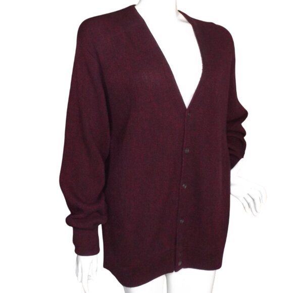 CYPRESS LINKS Cardigan Sweater, L, Maroon flecked, Long sleeve, Vintage, Buttons - Picture 3 of 10